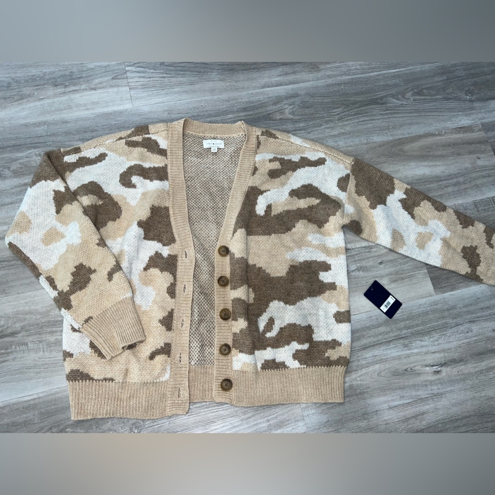 Lucky Brand Tan Knit Cardigan